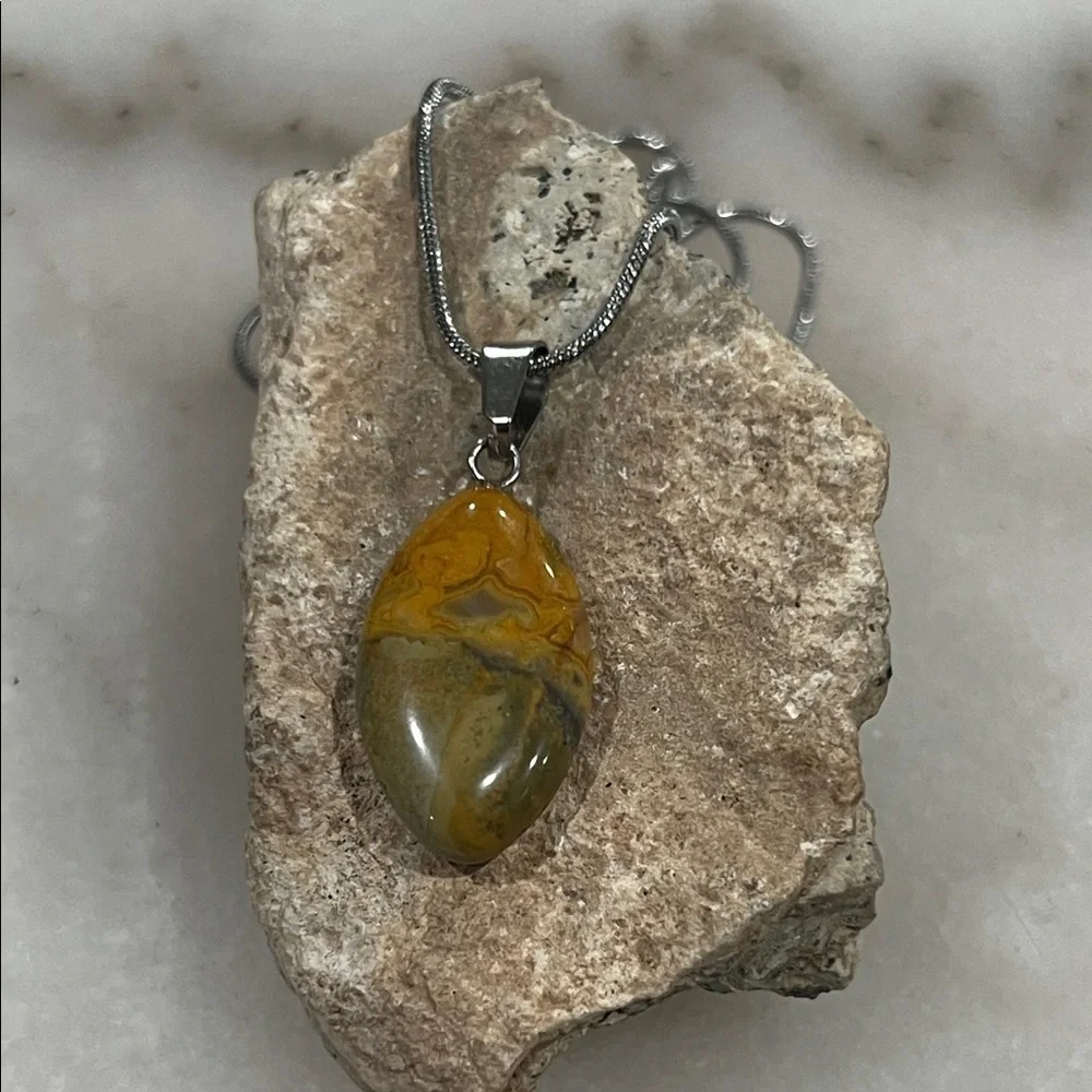 Bumblebee Jasper Pendant Necklace